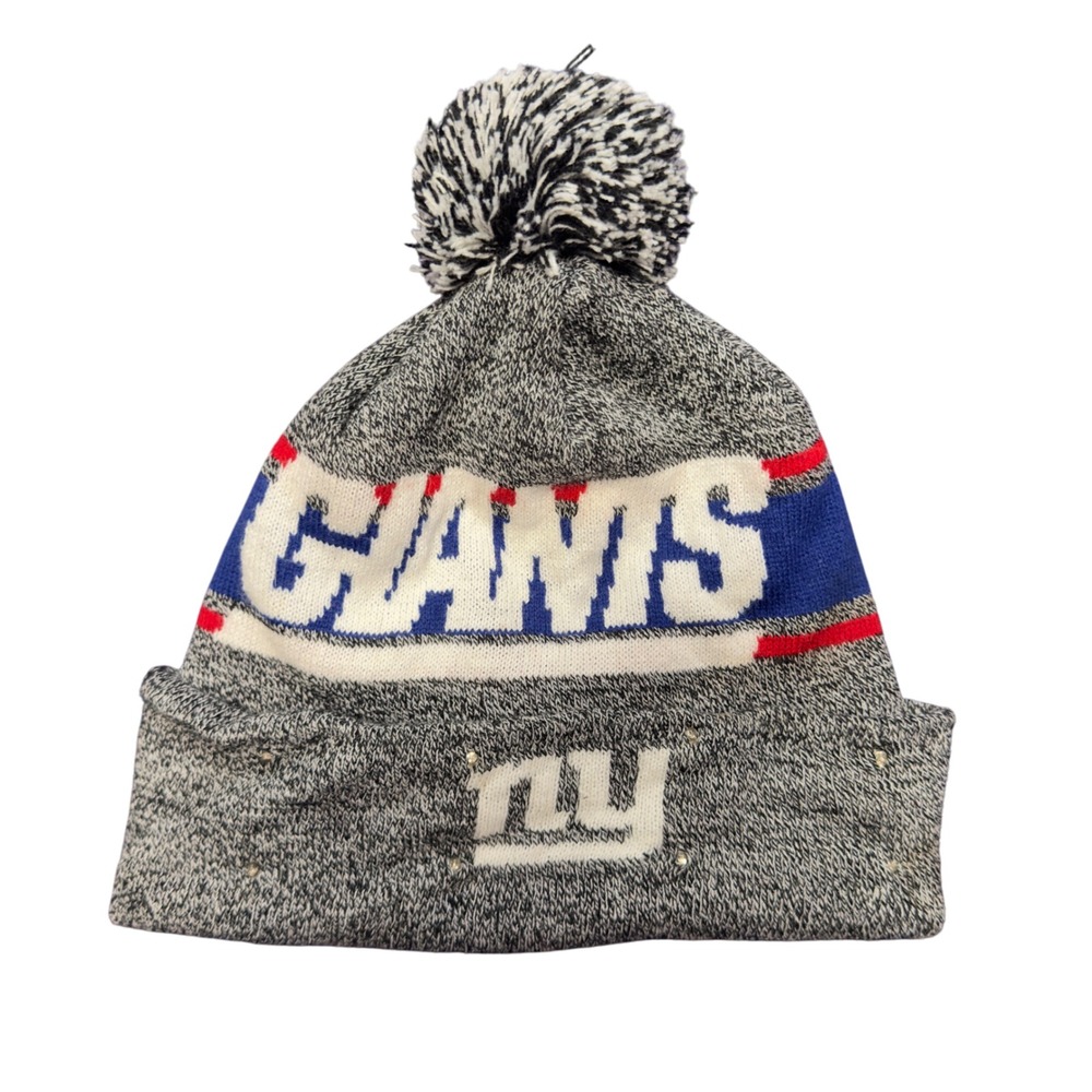 FOCO New York Giants Light-Up Beanie Hat Pom Adult‎ Gray Blue Red LED Knit Cap